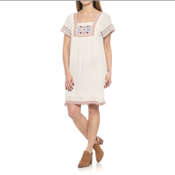 Kaktus Dresses & Skirts - | Kaktus | Embroidered Boho Short Sleeve Dress
